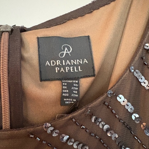 NWT Adrianna Papell Smoke Beaded Blouson Dress - Picture 2 of 4